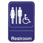 image of Thunder Group PLIS6903BL Information Symbol Sign, 6" X 9" "Restroom/Accessible", Self-Adhesive Backing