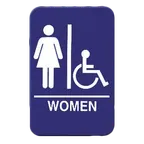 image of Thunder Group PLIS6909BL Information Symbol Sign, 6" X 9" "Women", Self-Adhesive Backing