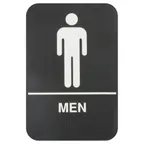 image of Thunder Group PLIS6952BK Information Symbol Sign, 6" X 9" "Men", With Braille, (6 Each Minimum Order)