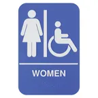 image of Thunder Group PLIS6957BL Information Symbol Sign, 6" X 9" "Women/Accessible", With Braille, (6 Each Minimum Order)