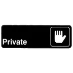 image of Thunder Group PLIS9303BK Information Symbol Sign, 9" X 3" "Private", Self-Adhesive Backing