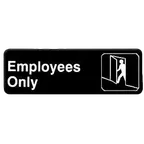 image of Thunder Group PLIS9304BK Information Symbol Sign, 9" X 3" "Employee Only", Self-Adhesive Backing