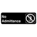 image of Thunder Group PLIS9305BK Information Symbol Sign, 9" X 3" "No Admittance", Self-Adhesive Backing