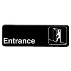 image of Thunder Group PLIS9310BK Information Symbol Sign, 9" X 3" "Entrance", Self-Adhesive Backing