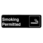 image of Thunder Group PLIS9312BK Information Symbol Sign, 9" X 3" "Smoking Permitted", Self-Adhesive Backing