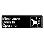 image of Thunder Group PLIS9324BK Information Symbol Sign, 9" X 3" "Microwave Oven In Operation", Self-Adhesive Backing