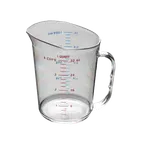 image of Thunder Group PLMC032CL Measuring Cup, 1 Quart, Printed With Us/Metric Measurements, Dishwasher Safe