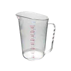 image of Thunder Group PLMC128CL Measuring Cup, 4 Quart Capacity, Printed With Us/Metric Measurements, Dishwasher Safe
