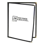 image of Thunder Group PLMENU-2BL Menu Cover, 8-1/2" X 11", Double-Fold, Flexible, black