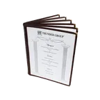 image of Thunder Group PLMENU-6BR Menu Cover, 8-1/2" X 11", 6-Page Book Fold, Flexible, brown