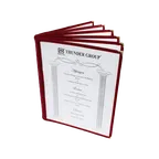 image of Thunder Group PLMENU-6MA Menu Cover, 8-1/2" X 11", 6-Page Book Fold, Flexible, maroon