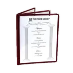 image of Thunder Group PLMENU-L3MA Menu Cover, 8-1/2" X 11", 3-Page Book Fold, Flexible, maroon