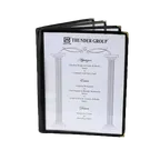 image of Thunder Group PLMENU-L4BL Menu Cover, 8-1/2" X 11", 4-Page Book Fold, Flexible, black