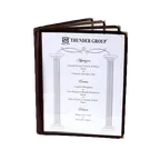image of Thunder Group PLMENU-L4BR Menu Cover, 8-1/2" X 11", 4-Page Book Fold, Flexible, brown