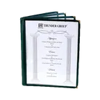 image of Thunder Group PLMENU-L4GR Menu Cover, 8-1/2" X 11", 4-Page Book Fold, Flexible, green