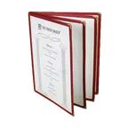 image of Thunder Group PLMENU-L4MA Menu Cover, 8-1/2" X 11", 4-Page Book Fold, Flexible, maroon