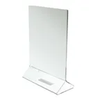 image of Thunder Group PLMH003 Table Card Holder, 5" X 7", Standard Style, Flat Plane Insert Panel, clear