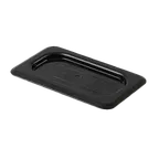 image of Thunder Group PLPA7190CBK Food Pan Cover, 1/9 Size, Solid, Shatter And Scratch Resistant, Black