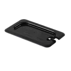 image of Thunder Group PLPA7190CSBK Food Pan Cover, 1/9 Size, Notched, Shatter And Scratch Resistant, Black