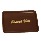 image of Thunder Group PLPT046BR Tip Tray, 4-1/2" X 6-1/2", Rectangular "Thank You" Imprint - Dozen