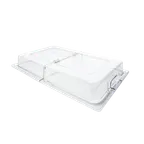 image of Thunder Group PLRCF001H Chafer Dome Cover, Rectangular, Hinged, Dual Sided Handles