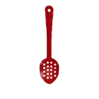 image of Thunder Group PLSS113RD Red Serving Spoon, 11", Perforated, Dishwasher Safe - Dozen
