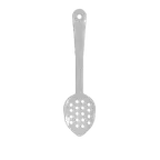 image of Thunder Group PLSS113WH White Serving Spoon, 11", Perforated, Dishwasher Safe - Dozen