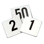 image of Thunder Group PLTN4025 Table Number Cards, 4" X 4", Numbers 1-25, Plastic - Pack