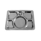 image of Thunder Group SLCST006 Compartment Tray, 11-3/8" X 15-3/8", 6-Wells, Dishwasher Safe, Red