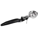 image of Thunder Group SLDS030L Ice Cream Disher, 1‑1.8 oz #30 Thumb‑Press Lever 18/8 Steel Bowl with Black Handle, NSF Certified