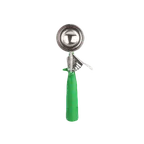 image of Thunder Group SLDS212P - 12‑Size Ice Cream Disher, 2.7 oz Capacity, Thumb‑Press, Green Handle, 18/8 Steel, NSF Certified