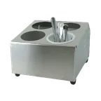 image of Thunder Group SLFC004 Flatware Cylinder Holder, 4 Hole, Countertop, Rolled Edges