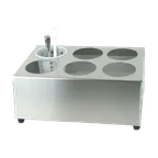 image of Thunder Group SLFC006 Flatware Cylinder Holder, 6 Hole, Countertop, Rolled Edges