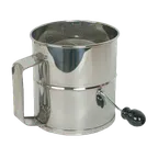 image of Thunder Group SLFS008 Rotary Flour Sifter, 8 Cup Capacity, 4-Wire Agitator, Stainless Steel