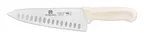 image of Thunder Group SLKF410WT Chef'S Knife, 8" Blade, Hollow Ground, White Polypropylene Handles
