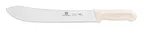 image of Thunder Group SLKF417WT Butcher Knife, 12" Blade, White Polypropylene Handles, German Steel