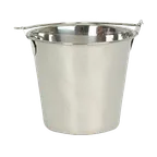 image of Thunder Group SLPAL009 Utility Pail, 9 Quart Capacity, Swing Handle, Stainless Steel