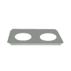 image of Thunder Group SLPHAP066 Adapter Plate - Stainless Steel, Two 6.5" Round Cutouts, Fits 4 Quart Inset Pan