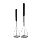 image of Thunder Group SLPMR024C Potato Masher, 24"L, Round Face, Soft Grip Handle
