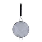 image of Thunder Group SLSTN5210PB Strainer, 10" Dia. Double Fine Mesh, Black Plastic Handle, Stainless Steel