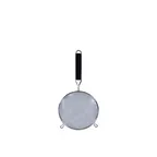 image of Thunder Group SLSTN5306PB Strainer, 6" Dia. Single Medium Mesh, Black Plastic Handle, Stainless Steel