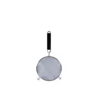 image of Thunder Group SLSTN5406PB Strainer, 6" Dia. Double Medium Mesh, Black Plastic Handle, Stainless Steel
