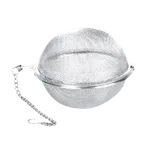 image of Thunder Group SLTB002 Tea Strainer, 2-3/4" Dia., Tea Ball With Chain And Mesh Lining