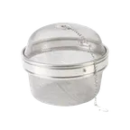 image of Thunder Group SLTB005 Tea Strainer, 4-3/8" Dia., Tea Ball With Chain And Mesh Lining