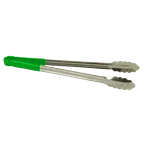 image of Thunder Group SLTG810G Utility Tongs, 10" L, One-Piece, Non-Slip, Green