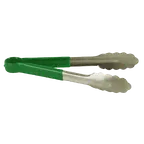 image of Thunder Group SLTG812G Utility Tongs, 12" L, One-Piece, Non-Slip, Green