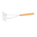 image of Thunder Group SLTMA018 Potato Masher, 18"L, Square Face, Wooden Handle, Stainless Steel