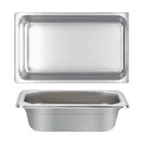 image of Thunder Group STPA4004 Steam Table Pan, Full Size, 4" Deep, Anti-Jam, 18/8 Stainless Steel