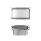 image of Thunder Group STPA4142 Steam Table Pan, 1/4 Size, 2-1/2" Deep, Anti-Jam, 18/8 Stainless Steel