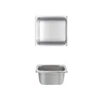 image of Thunder Group STPA4164 Steam Table Pan, 1/6 Size, 4" Deep, Anti-Jam, 18/8 Stainless Steel